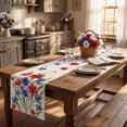thumbnail image 5 of Nkmbld 4th of July Table Runner Decorations, Linen Patriotic Tablecloth USA Flag Stars Pattern Table Cover Vintage Kitchen Dining Home Party Decor, 5 of 8
