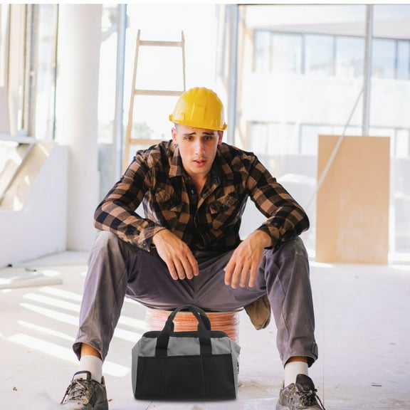 Tineasur Electrical Tool Storage Bag Grey Large Capacity Portable Organizer for Mechanic and Technician Tools