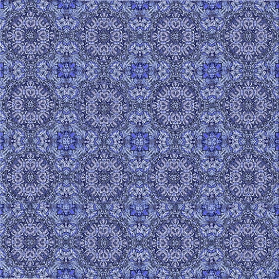 Ahgly Company Machine Washable Indoor Square Transitional Denim Blue Area Rugs, 6' Square