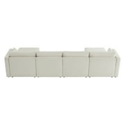 CHITA Oversized Modular Sectional Sofa Set with Storage Ottoman,Extra Large U-Shape Sofa Couch with Reversible Chaise,6 Seat Modern Modular Sofa for Living Room,Linen,146 inch Width