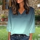 thumbnail image 1 of Xuyuer Women's Holiday Floral Print V-Neck 3/4 Sleeve Casual Loose Shirt, 1 of 5