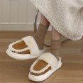 thumbnail image 2 of Kilaqueen Women Fuzzy Slippers Fluffy Warm House Slippers Faux Fur Sherpa Slippers Outdoor Indoor Memory Foam Home Slippers Slip On Plush Slippers, 2 of 8