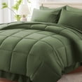 thumbnail image 1 of Juego de edredón Anluoer Queen, color verde oliva, 7 piezas, cama en bolsa, 1 of 7