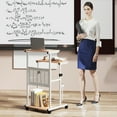thumbnail image 2 of Giantex Bureau Debout à Hauteur Réglable, Bureau Debout Roulant, Bureau Portable pour Ordinateur Portable avec Repose-Pieds Pivotant, Poste de Travail Mobile pour Ordinateur, 2 of 8