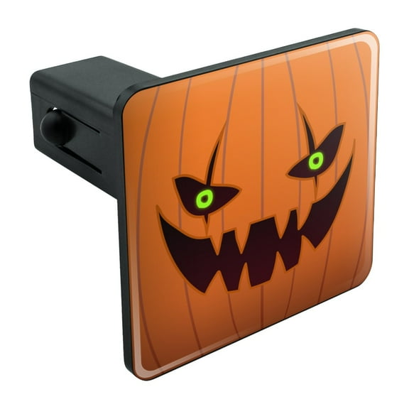 Jack-o'-lantern Pumpkin Face Halloween Decoration Tow Trailer Hitch Cover Plug Insert