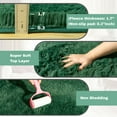 thumbnail image 6 of ZENELESS Oval Fluffy Rugs for Bedroom, Modern Plush Shaggy Carpet for Kids Bedside Girls/Boys and Kids Baby Room Home Decor, 2.6 x 5.3ft Dark Green, 6 of 8