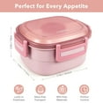 thumbnail image 3 of Caperci 55 oz Superior Salad Bento Box with 4-Compartments, 3 oz Sauce Container, Reusable Spork & BPA-Free (Pink), 3 of 5