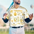 thumbnail image 4 of Fotbe Farm Bee Cute Honey Baseball Jersey Shirt for Men and Women, Casual Short Sleeves Button Down T-Shirt-XX-Large, 4 of 9