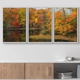 thumbnail image 2 of wall26 - 3 Piece Framed Canvas Wall Art - Colorful Autumn Reflections on This Pond in Allaire State Park in New Jersey. - Modern Home Art Stretched and Framed Canvas Ready to Hang - 24"x36", 2 of 5