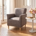 thumbnail image 2 of TOPCHANCES Single Armchair Slipcover, Stretch Faux Leather Chair Covers, Accent Chair Protector for Living Room Banquet (Brown), 2 of 12