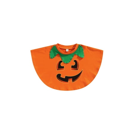 

Karuedoo Toddler Baby Girl Boy Halloween Shawls Evil Pumpkin Printing Windproof Cloak Outfits Orange 5-6 Years