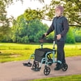 thumbnail image 2 of Costway Andador Rollator 2 en 1 Multiusos de Aluminio con Altura Ajustable para Personas Mayores Carga 136 kg Azul Costway Modern, 2 of 10