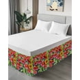 thumbnail image 4 of Watercolor Bed Skirt California King Size 18" Drop Flowers Modern Art Ruffled Wrap Around Bed Skirts Adjustable Elastic Bedskirt Dust Ruffle for California King Size Bed, 4 of 7