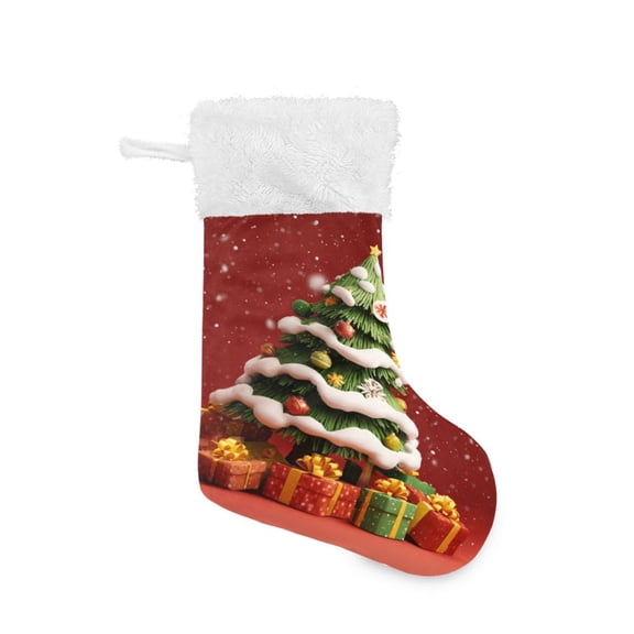 Christmas Stocking with Hanging Loop for Family Holiday Ornament 3d Christmas Tree