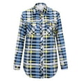 thumbnail image 4 of BUIgtTklOP Women's Flannel Plaid Shacket Long Sleeve Button Down Chest Pocketed Shirts Jacket Coats, 4 of 6