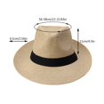 thumbnail image 2 of Prolriy Panama Hat Men Fedora Hats Unisex Fashion Solid Color British Sun Hat Wide Brim Hat Adult Jazz Hat Jazz Hat Sun Hats for Women Coffee A, 2 of 2