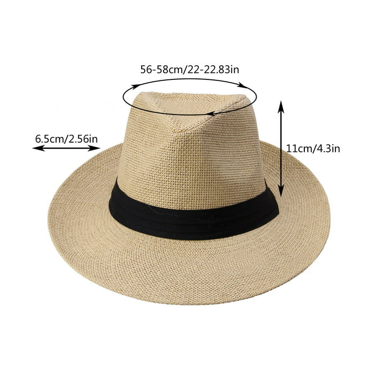 PMUYBHF Adult Straw Beach Hats for Men July 4 Unisex Fashion Solid Color  British Sun Hat Wide Brim Straw Hat Adult Jazz Straw Hat Jazz Hat 