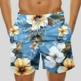 thumbnail image 2 of Yghzkop Men's Hawaiian Print Swim Shorts Tropical Floral Beach Trunks Quick Dry Board Shorts Elastic Waist Mesh Lined Vacation Pool Party Short Pants, 2 of 5