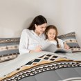 thumbnail image 4 of Homewish Vintage Geometric Print Full Size Comforter Sets,Bohemian Rhombus Stripes Bedding Comforter Set,Light Gray Reversible,3 Pieces,1 Comforter and 2 Pillowcases, 4 of 7