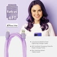 thumbnail image 4 of Liquipel Powertek iPad & iPhone Charger Cable, Fast Charging 6ft MFI Certified Lightning to USB Cord, Velvet - Purple, 4 of 7