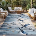 thumbnail image 2 of Teal Forest Birds Outdoor Rug 5x8 Ft - Reversible Patio Rug Outdoor Camping Rugs, Modern Oil Painting Farmhouse Washable Indoor Outdoor Area Rugs, Non-Slip Outdoor Carpet Runner for Deck/Porch, 2 of 8