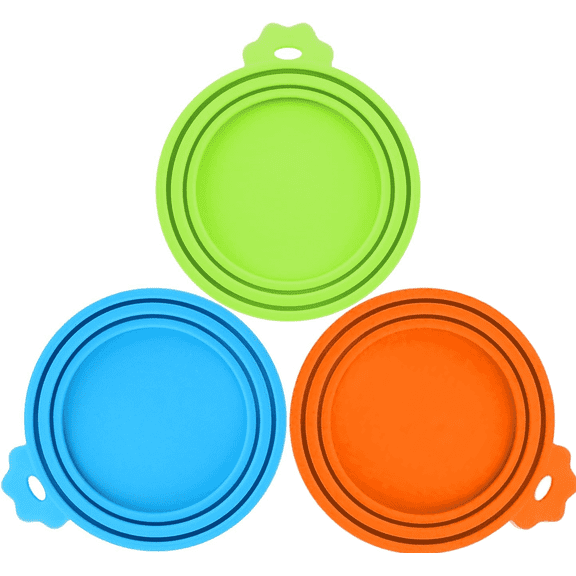 Gogcaro Food Can Lids, Universal BPA Free Silicone Can Lids Covers for Dog and Cat Food, One Can Cap Fit Most Standard Size Canned(3 Pack Multicolor)