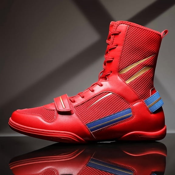 [Combat Wrestling Sneakers] Men's and Women's Sneakers - Breathable High-Top Combat Wrestling Shoes - Boxing Shoes for Training, Competition, Outdoor Professional Anti-Slip Wear