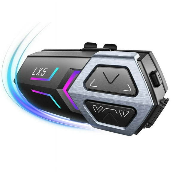 LX5 Motorcycle Helmet Headphones Mesh Intercom for 10 Riders 2000m Hands-Free Speaker, Bluetooth 5.3 Waterproof 1pcs