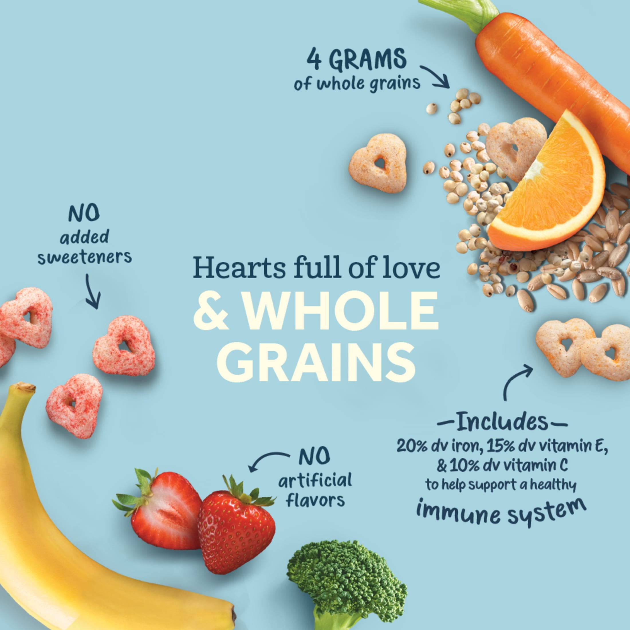 Gerber SuperFoods Hearts Quinoa Banana Strawberry Broccoli Baby Snacks, 1.48 oz Bag