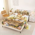 thumbnail image 2 of Erosebridal Brown Rabbit Kid Bed Sheets, Easter Eggs Groovy King Sheets, 4-Piece, 2 of 5