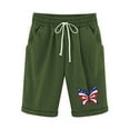 thumbnail image 4 of Iyufng Shorts for Women Plus Size 4Th of July Casual Linen Shorts Women,Cotton and Linen Fashionable Printing Elastic Waist Drawstring 5-inch Shorts, 4 of 4