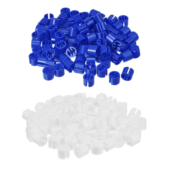 300pcs Clothes Hanger Markers Blank Tags, Fit 3.5mm Rod Garment Color Label for Clothing Hangers, Blue   White