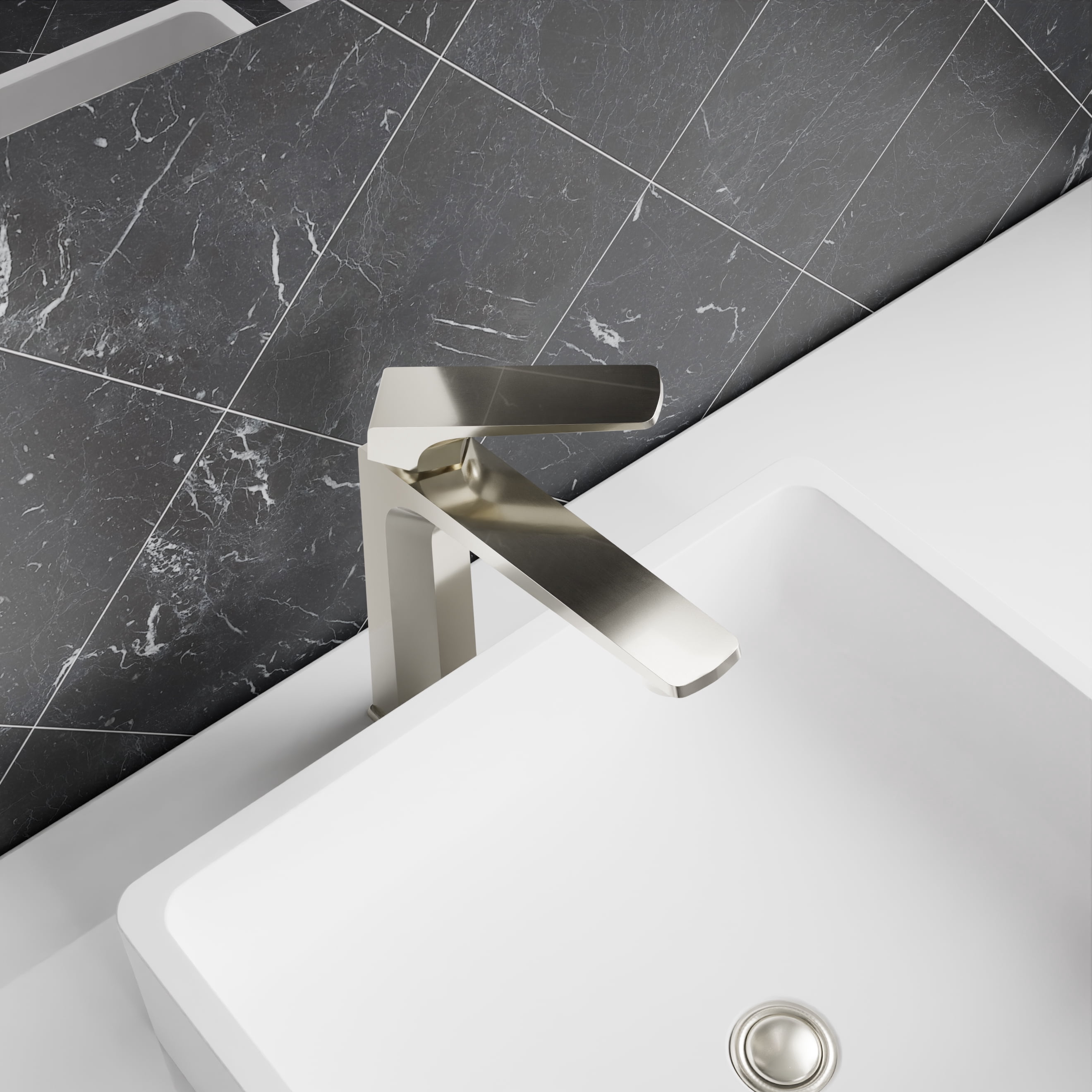 ANZZI Single Handle Single Hole Bathroom Vessel Sink Faucet With Pop-up Drain in Brushed Nickel