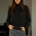 thumbnail image 2 of XIYON Sweaters for Women Elegant Turtleneck Pullover Sweater Fall Winter Color Block Thickened Loose Outerwear Sweater, 2 of 5