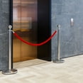 thumbnail image 2 of Set of 2 Red Velvet Stanchion Rope - 5 ft Control Barriers with Polished Silver Hooks, 2 of 10