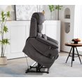 thumbnail image 6 of Power Lift Recliner Chair for Adults, HSUNNS Elderly Lay Flat Velvet Recliners with Massage Heating, Electric Recliner for Living Room, Extended Footrest, Wireless Charging , USB Ports, Cup Holder, 6 of 7