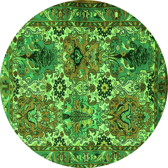Ahgly Company Indoor Round Persian Green Traditional Area Rugs, 6' Round