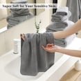 thumbnail image 5 of Jessy Home 12 Piece Dark Gray Bath Towel Set for Bathroom-4 Bath Towels,4 Hand Towels,4 Washcloths Soft and Plush Highly Absorbent Towel for Hotel & Spa, 5 of 8