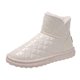 thumbnail image 2 of Botas de nieve de tubo medio impermeables de PU de terciopelo de invierno, tacón plano grueso y cálido para mujer beige Yuyangstore botas de nieve, 2 of 8