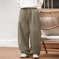 thumbnail image 2 of Men's Drapey Loose Casual Pants Japanese Retro Pleated Design Micro Leg Drawstring Long Pants, 2 of 5