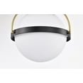 thumbnail image 2 of Nuvo Lighting Lakeshore 1 Light Small Flush - Matte Black & Natural Brass Finish - White Opal Glass, 2 of 14