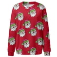 thumbnail image 2 of Gibobby Sudaderas navideñas Blusa de manga larga con cuello en O para mujer, para uso diario, en casa, al libre, con estampado navideño(Rojo,XG), 2 of 5