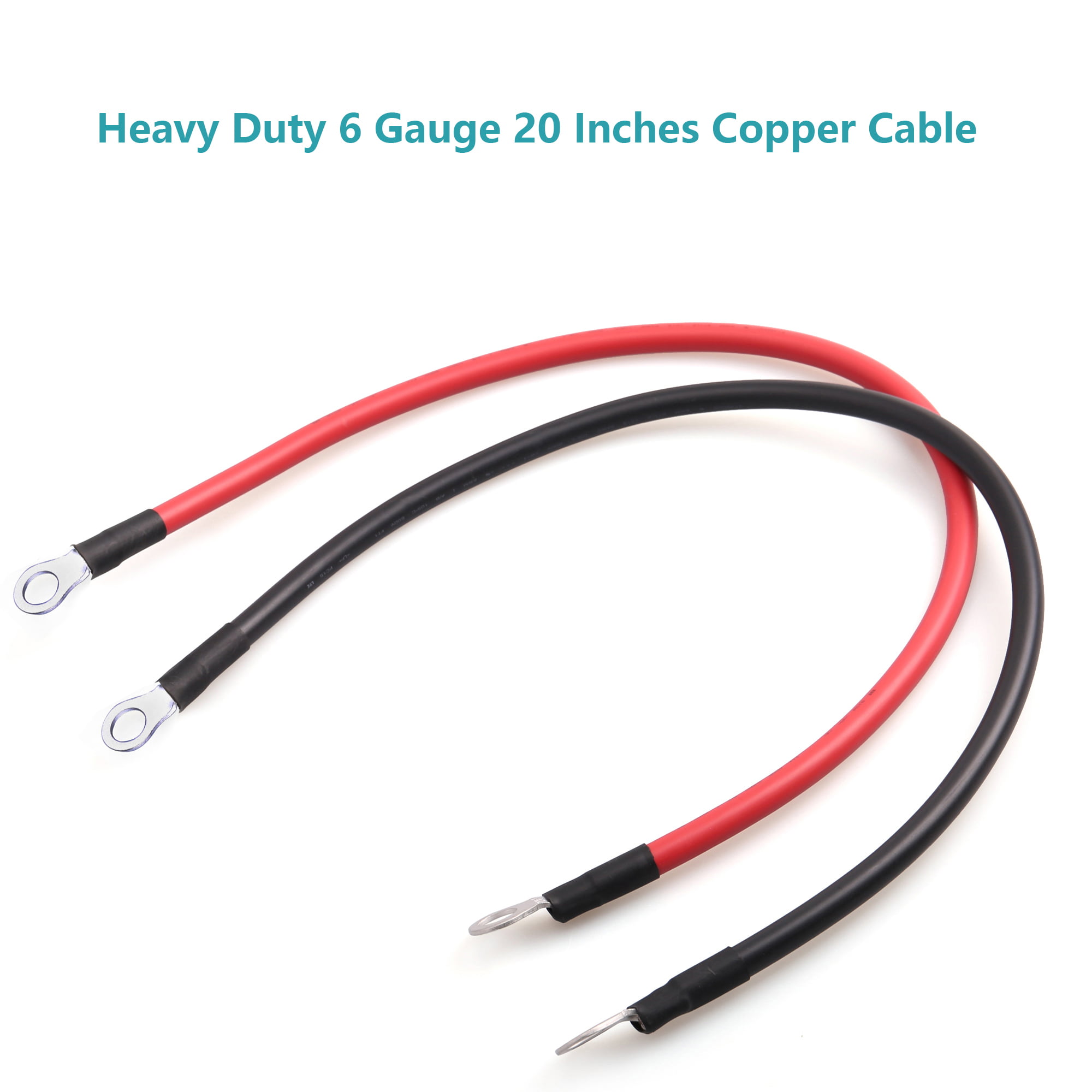 LotFancy 6 AWG 20 in Each Battery Cables Set with Terminals, 3/8