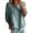 Green, variant on Women's Round Neck Puff 3/4 Sleeve Drawstring Hem Cotton Linen Casual Blouse Tops