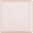 thumbnail image 4 of Combo Set 7.75" Dessert Plates and 10.75" inch Square Pink Plastic Plates with Gold Rim, Disposable China Like Party Plate, Heavy Duty Dinner Charger Plate, Salad, Wedding, Tableware (30), 4 of 6