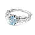 thumbnail image 3 of 10k White Gold Oval Aquamarine And Diamond Ring, 3 of 6