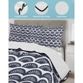 thumbnail image 3 of Quilt King Size Bedding Set, Navy Blue Pine Leaves Reversible Summer Quilt 3 Pieces, Abstract Art Geometric Gray Plaid Lightweight Bedspreads Coverlets with 2 Pillow Shams for All Seasons, 3 of 5