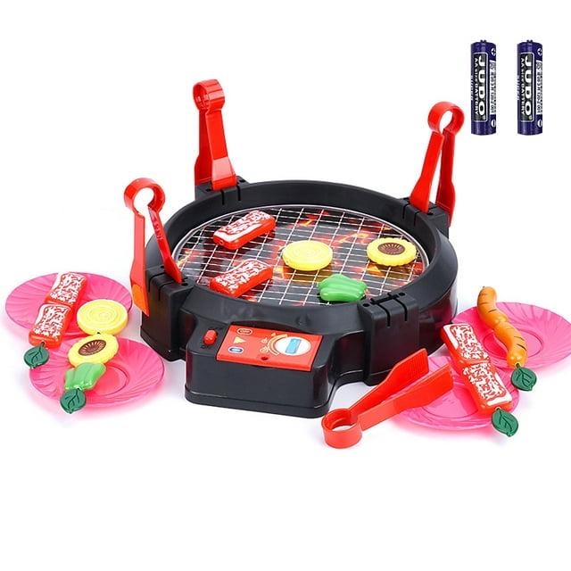 27PCS Kids BBQ Toy Set Realistic Interactive Grill Play Food Pretend Food Toy