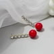 thumbnail image 4 of Silver Needle Set With Diamond Luxury Flash Diamond Large Pearl Personality Red Earrings 26-27s, 4 of 4
