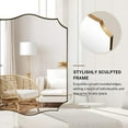 thumbnail image 3 of ANDY STAR 24x40 Inch Gold Mirror, Brushed Brass Bathroom Mirror, Large Wall Mirror Decorative for Bedroom, Living Room, Entryway, Wave Inspired Style, 3 of 9